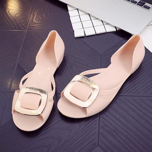 果冻鞋女平底浅口单鞋塑料